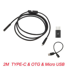 Load image into Gallery viewer, 7mm Endoscope Camera Flexible IP67 Waterproof Micro USB Inspection Borescope Camera for Android PC Notebook 6LEDs Adjustable
